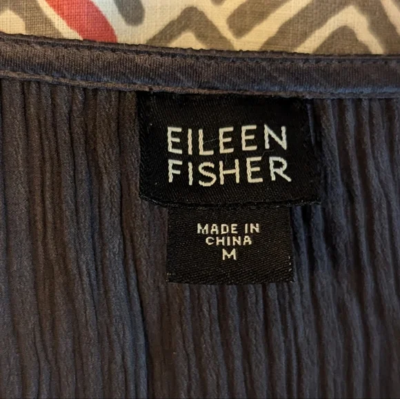 EILEEN FISHER vintage 1990's silk top jacket M - Picture 7 of 8